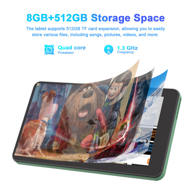 C 아이디어 7인치 태블릿 SIM 와이파이 안드로이드 스마트 태블릿 PC 교육용 CM518 프로 녹색