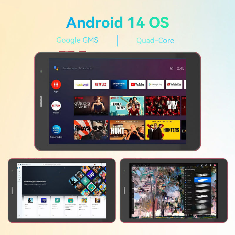C 아이디어 5g 안드로이드 태블릿 8+512gb 8인치 태블릿 학생용 SIM와 와이파이 Cm828 빨간색