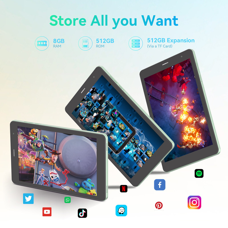 C 아이디어 고해상도 디스플레이 8인치 태블릿 PC 800x1280 Ips 스크린 청소년 교육용 CM828 녹색