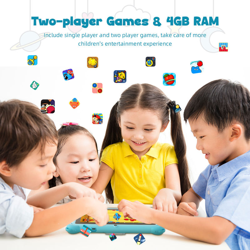최신 태블릿 C 아이디어 4+32GB 안드로이드 13 태블릿 키드스패드 교육 APP CM91 파란색