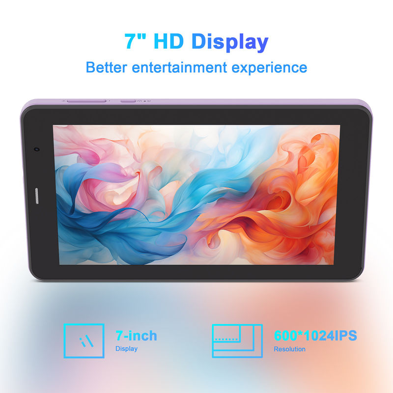 C 아이디어 안드로이드 13 교육용 태블릿, 8+512GB, 휴대용 7인치 태블릿 PC와 SIM 지원 CM518pro 보라색
