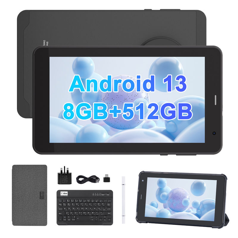 C 아이디어 7인치 탭, 8GB RAM, 512GB 저장장치, SIM 슬롯, 학생용 안드로이드 13 태블릿 PC CM518pro 블랙