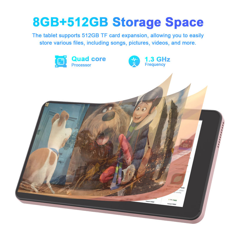 C 아이디아 7인치 안드로이드 태블릿, 8+512GB, 쿼드 코어, 교육용 태블릿