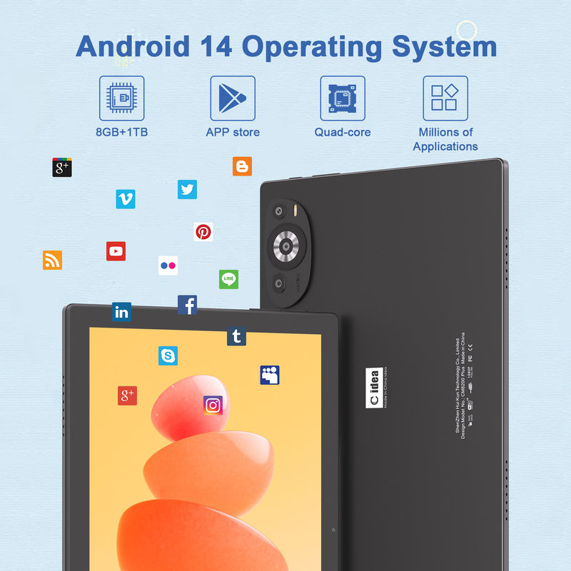 C 아이디어 10.1인치 Wifi 태블릿 칩과 SIM 지원 키보드 교육용 안드로이드 태블릿 PC M8200 플러스 블랙