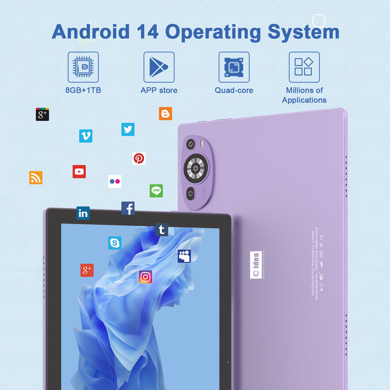 C 아이디어 10인치 512GB 안드로이드 14 교육용 태블릿 SIM CM8200 플러스 보라색