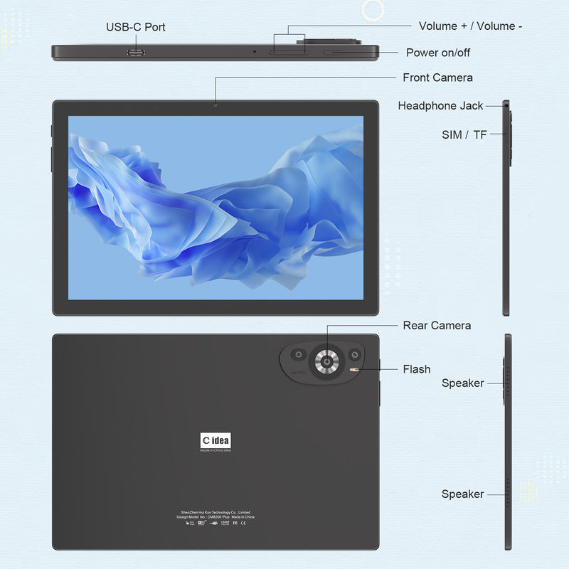 C 아이디어 10.1 인치 5G 태블릿 콤 심 지원 키보드 교육용 안드로이드 태블릿 PC M8200 플러스 블랙