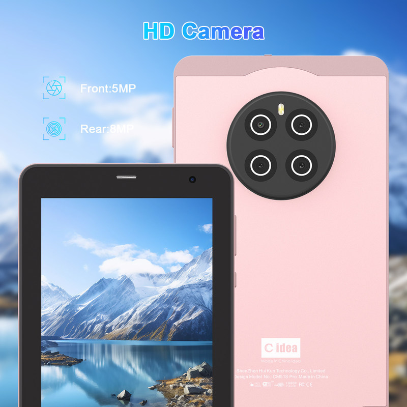 C 아이디어 7인치 태블릿 SIM 와이파이 안드로이드 태블릿 PC CM518 프로 분홍색