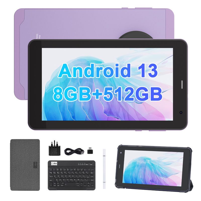 C 아이디어 안드로이드 13 6000mAh 7인치 태블릿 교육 태블릿 PC CM518 프로 보라색