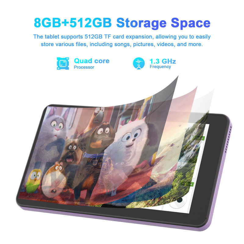 C 아이디어 안드로이드 13 6000mAh 7인치 태블릿 교육 태블릿 PC CM518 프로 보라색