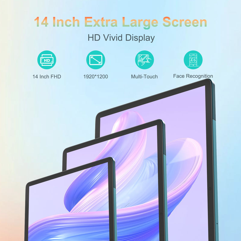 C 아이디어 14인치 태블릿 대형 저장 장치 SMART 태블릿 PC 키보드 CM14000 플러스 블루