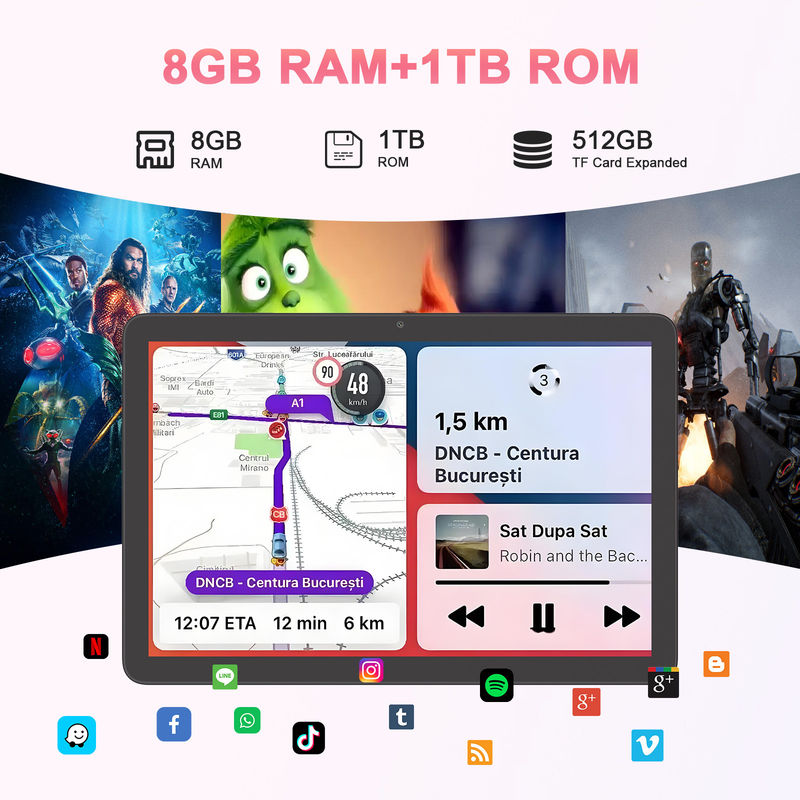C 아이디어 10.1인치 5G 태블릿 콤 심 지원 키보드 교육용 안드로이드 태블릿 PC M8300 플러스 블랙