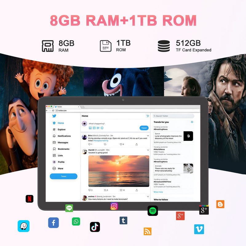 C 아이디어 10.1인치 5G LTE 태블릿 SIM 카드 슬롯 교육용 안드로이드 태블릿 PC M8300 플러스 블랙