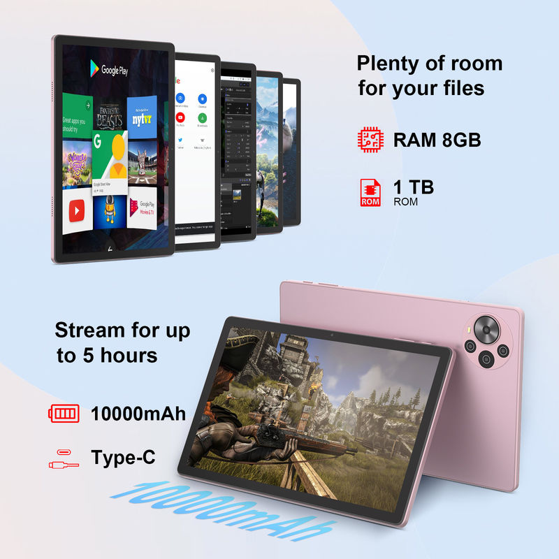 C 아이디어 10.5인치 안드로이드 14 교육용 스마트 태블릿 CM10500 Plus 핑크