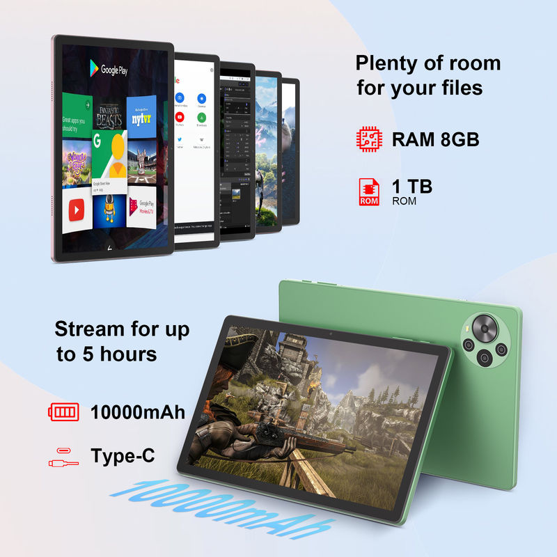 C Idea 최신 10.5인치 터치 스크린 안드로이드 태블릿 듀얼 SIM CM10500 Plus 그린