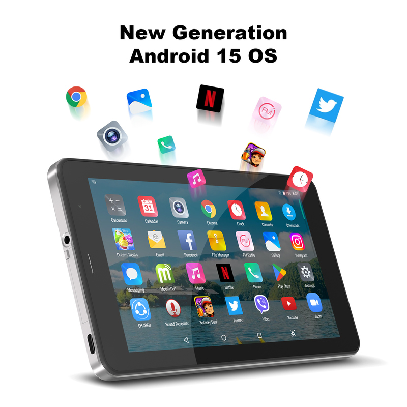 C idea 7인치 와이파이 태블릿 (케이스 포함) 8+256GB 저장 공간 쿼드 코어 프로세서 600x1024 IPS 터치스크린 CM516 실버