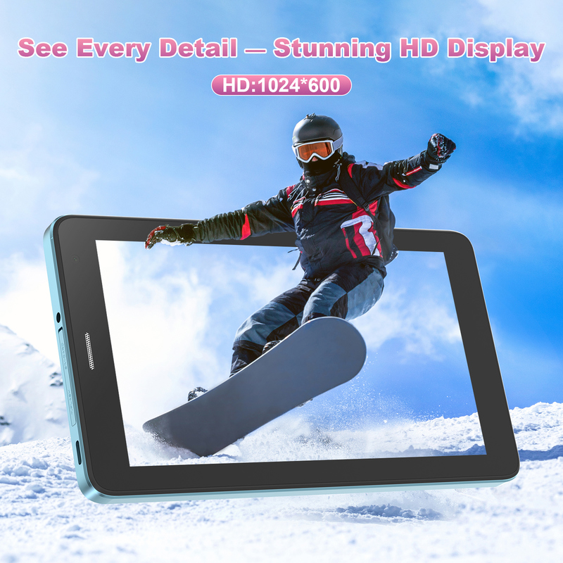 C 아이디어 7인치 와이파이 태블릿 케이스 8+256GB 스토리지 쿼드 코어 프로세서 600x102e4 IPS 터치 스크린 CM517 블루