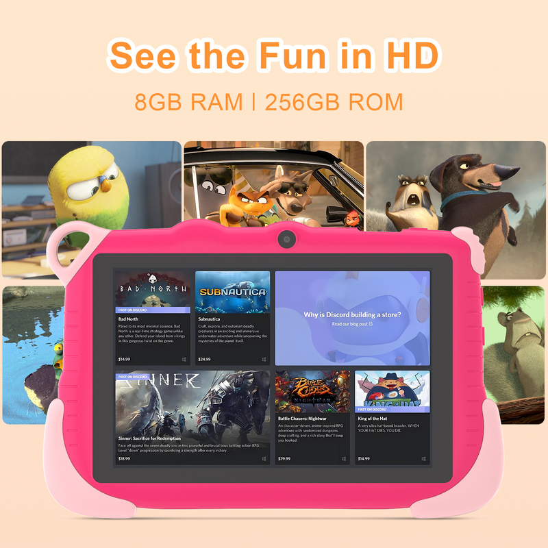 C 아이디어 7인치 안드로이드 15 학생용 교육용 스마트 태블릿 CM78 분홍색