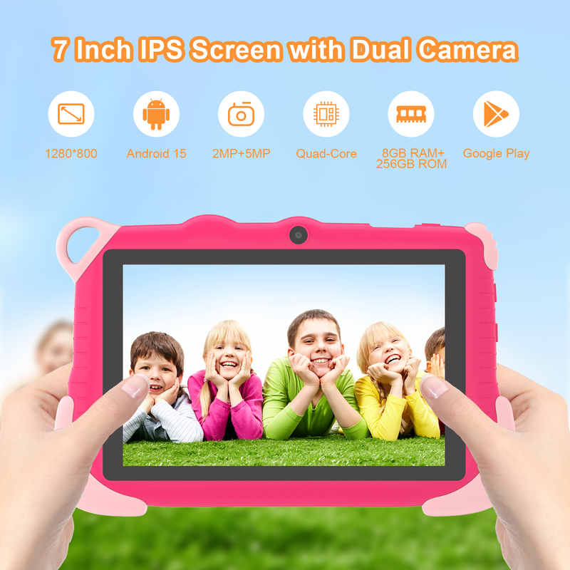 C 아이디어 7인치 안드로이드 15 학생용 교육용 스마트 태블릿 CM78 분홍색