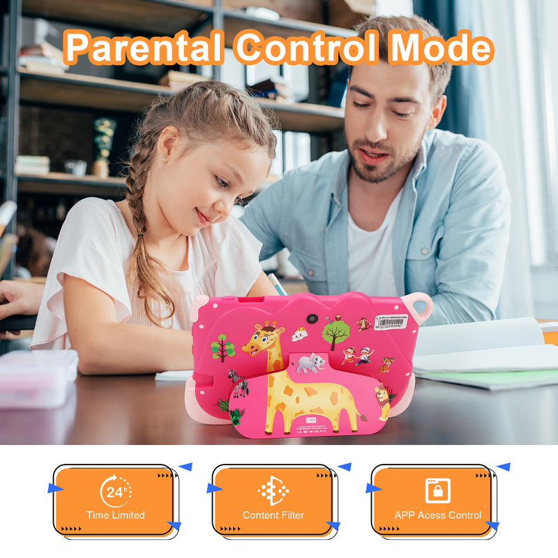 C 아이디어 7인치 안드로이드 15 학생용 교육용 스마트 태블릿 CM78 분홍색