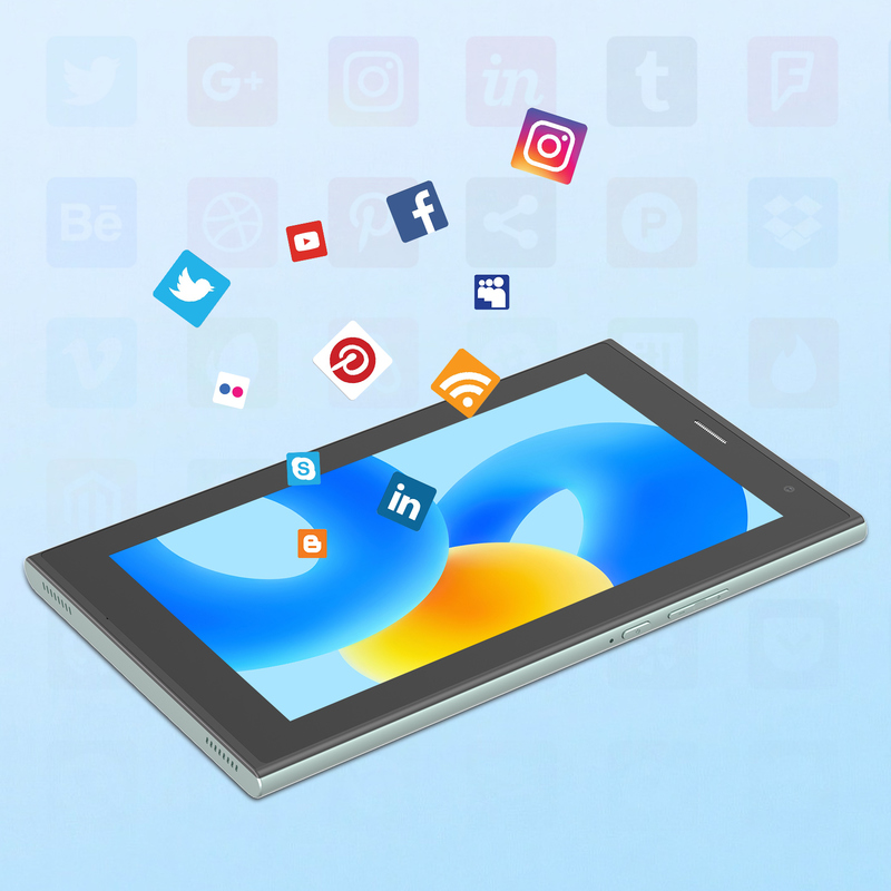 C 아이디어 7인치 와이파이 태블릿 케이스 8+256GB 스토리지 쿼드 코어 프로세서 600x1024 IPS 터치 스크린 CM524 녹색