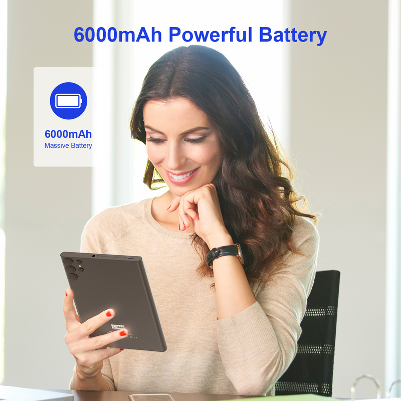 C 아이디어 7인치 와이파이 태블릿 케이스 8+256GB 스토리지 쿼드 코어 프로세서 600x1024 IPS 터치 스크린 CM524 검은색