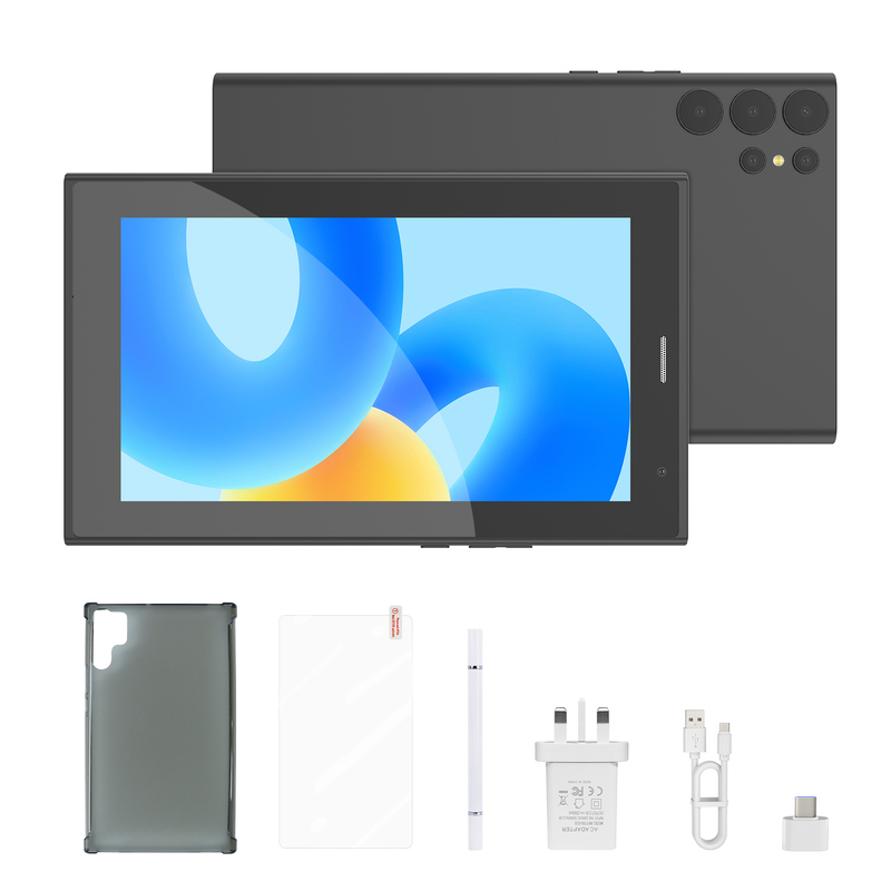 C 아이디어 7인치 와이파이 태블릿 케이스 8+256GB 스토리지 쿼드 코어 프로세서 600x1024 IPS 터치 스크린 CM524 검은색