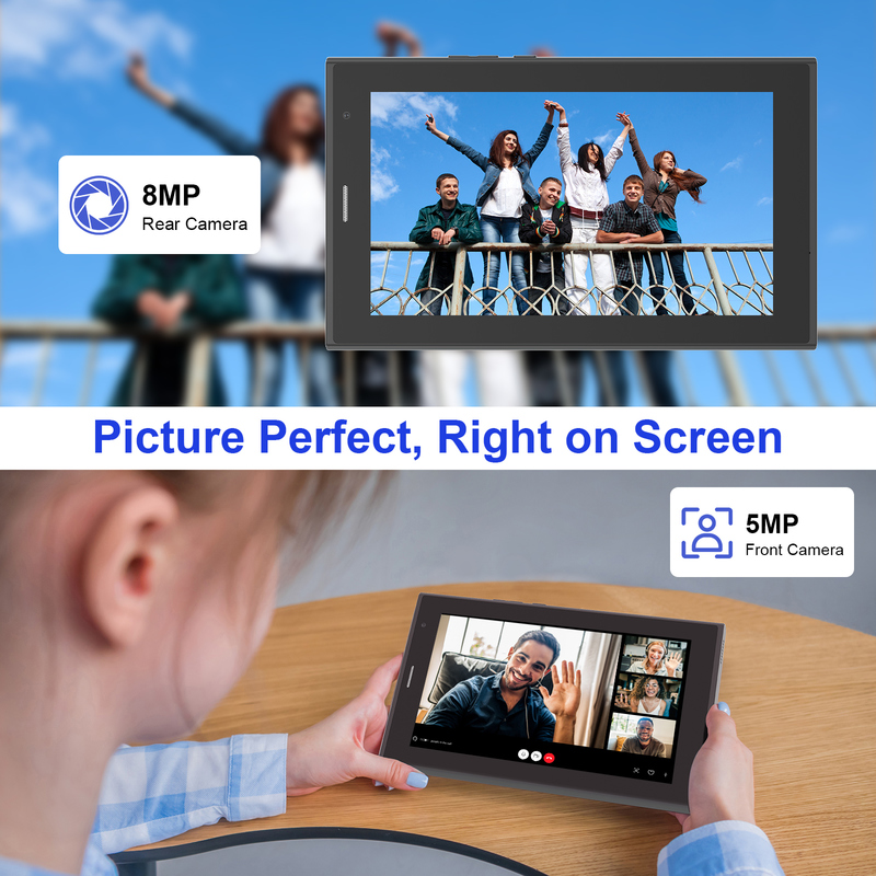 C idea 7인치 와이파이 태블릿 케이스 포함 8+256GB 저장 공간 쿼드 코어 프로세서 600x1024 IPS 터치스크린 CM524 그레이