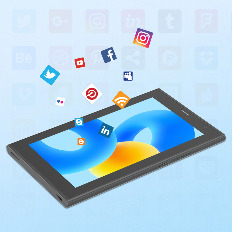 C idea 7인치 와이파이 태블릿 케이스 포함 8+256GB 저장 공간 쿼드 코어 프로세서 600x1024 IPS 터치스크린 CM524 그레이