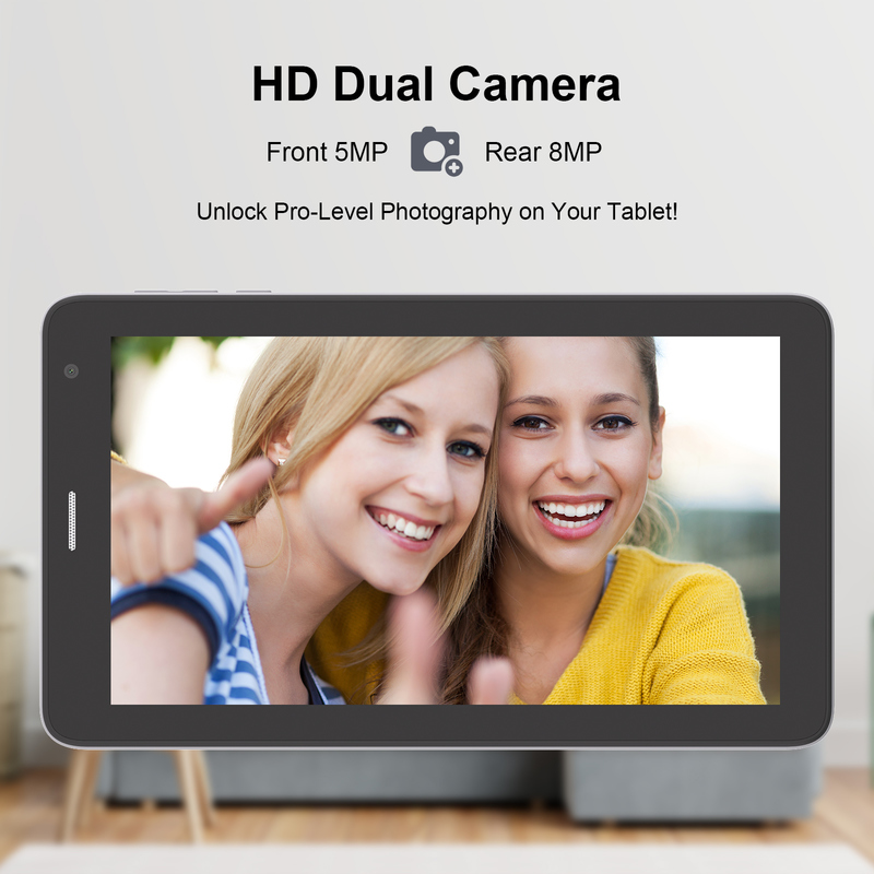 C idea 7인치 와이파이 태블릿 (케이스 포함) 8+256GB 저장 공간 쿼드 코어 프로세서 600x1024 IPS 터치스크린 CM528 그레이