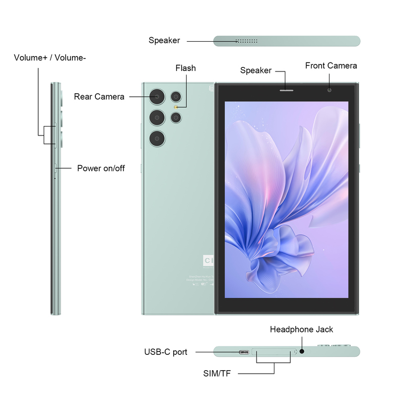 C 아이디어 8인치 와이파이 태블릿 8+512GB 스토리지 쿼드 코어 프로세서 800x1280 IPS 터치 스크린 녹색 CM824