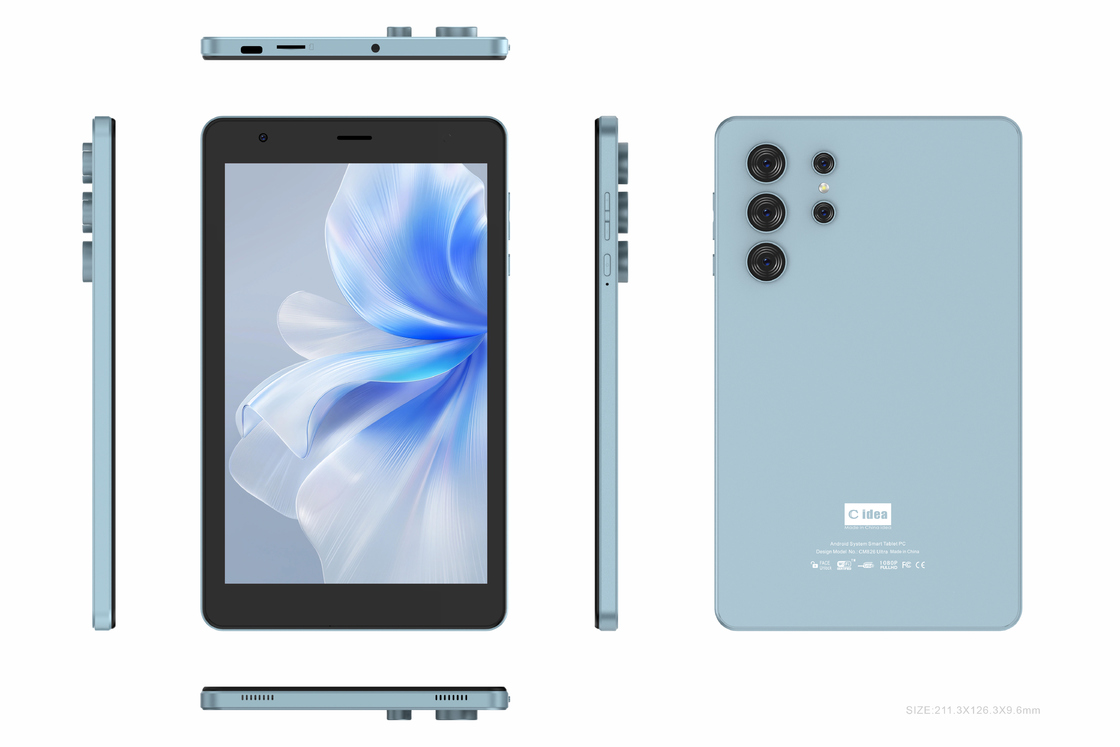 C idea 8인치 와이파이 태블릿, 8+512GB 저장 공간, MTK6737 쿼드 코어 프로세서, 800x1280 IPS 터치스크린 CM826