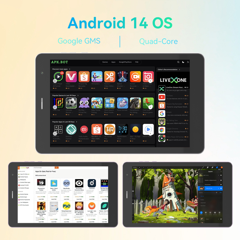 C 아이디어 유스 실버 8인치 태블릿 안드로이드 15 TF 카드 슬롯, 와이파이,8GB +512GB, 800*1280 IPS 인셀 CM828