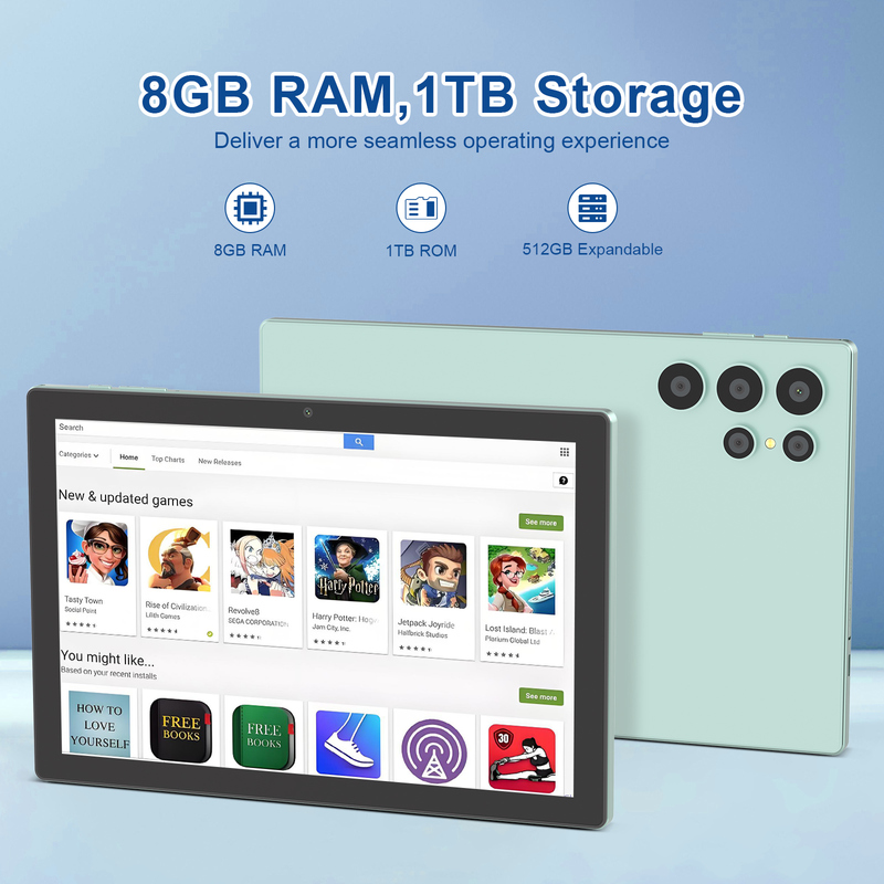 C 아이디어 10.1인치 안드로이드 와이파이 터치 스크린 태블릿 PC 5G LET 키보드 CM8900플러스