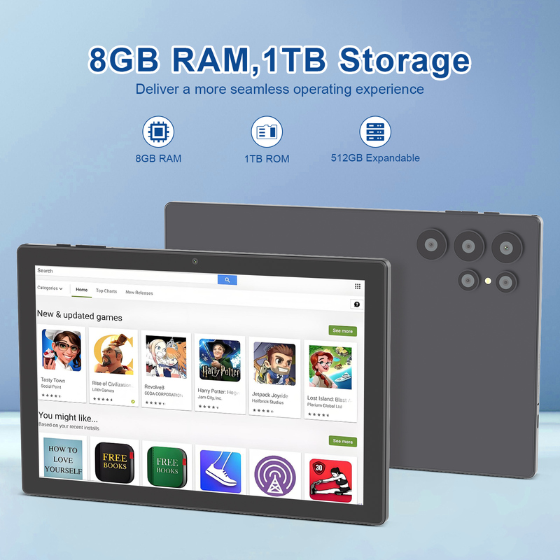 C 아이디어 10.1인치 안드로이드 와이파이 터치 스크린 태블릿 PC 5G LET 키보드 CM8900플러스