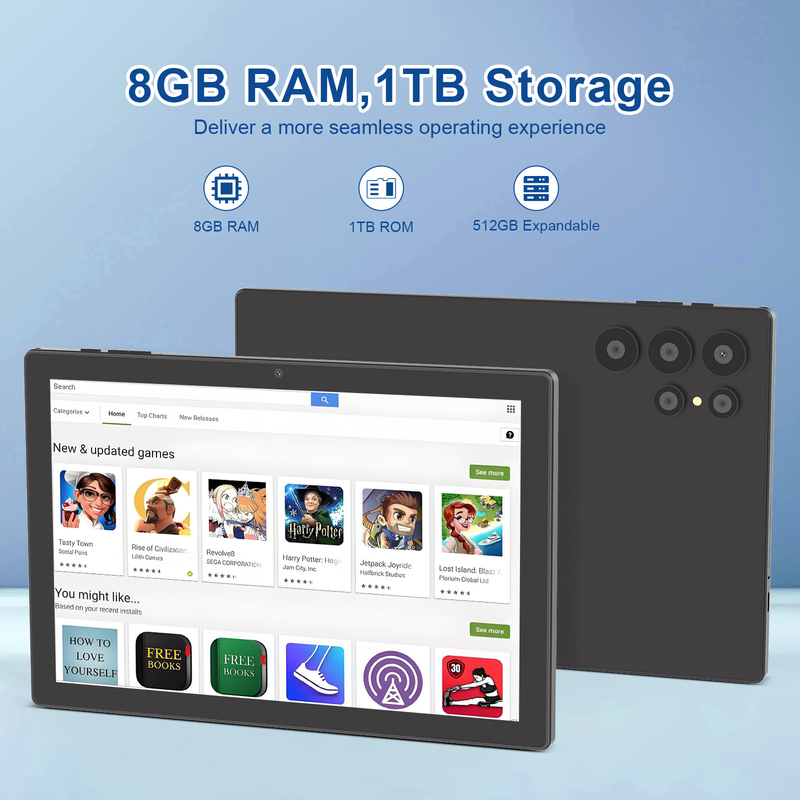 C 아이디어 10.1인치 안드로이드 와이파이 터치 스크린 태블릿 PC 5G LET 키보드 CM8900플러스