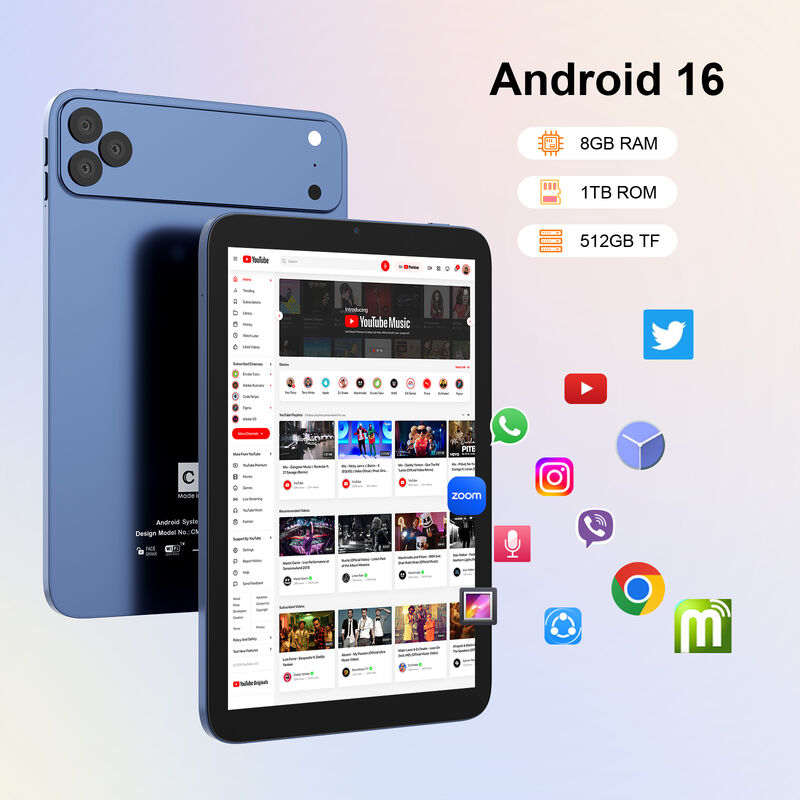 C 아이디어 10.1인치 안드로이드 와이파이 터치 스크린 파란색 태블릿 PC 5G 키보드 쿼드 코어 CM10017Air