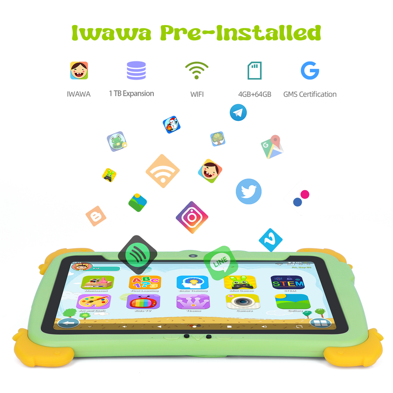 C 아이디어 10.1인치 안드로이드 태블릿 4GB RAM 64GB ROM 태블릿 키즈패드 P1100