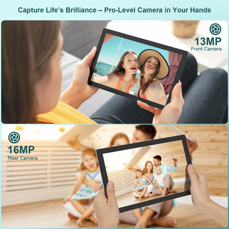 C 아이디어 10.1 인치 태블릿 PC 듀얼 카메라 와이파이 HD 용량 화면 해상도 8GB 램 1TB 롬 엔터테인먼트 및 비즈니스 사용 (검은)