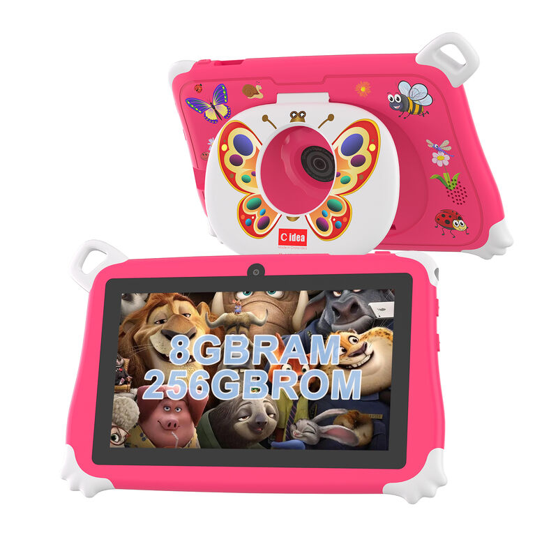 C 아이디아 신형 아이템 태블릿 PC 7인치 8GB 램 256GB 롬 안드로이드 16 와이파이 드롭 저항 교육용 (CM86-핑크)