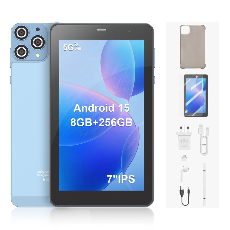 C 아이디어 ODM/OEM 7인치 태블릿 PC 안드로이드 15 8GB 램 256GB 스토리지 5G 와이파이 IPS 디스플레이 USB 타입 C 포트 (CM516)
